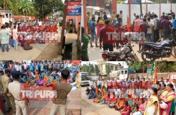 Tripura Income Tax Dept Officer molested minor girl ! No Arrest, No Suspension yet : BJP declares 24 hrs ultimate time for Arrest, blocks road 